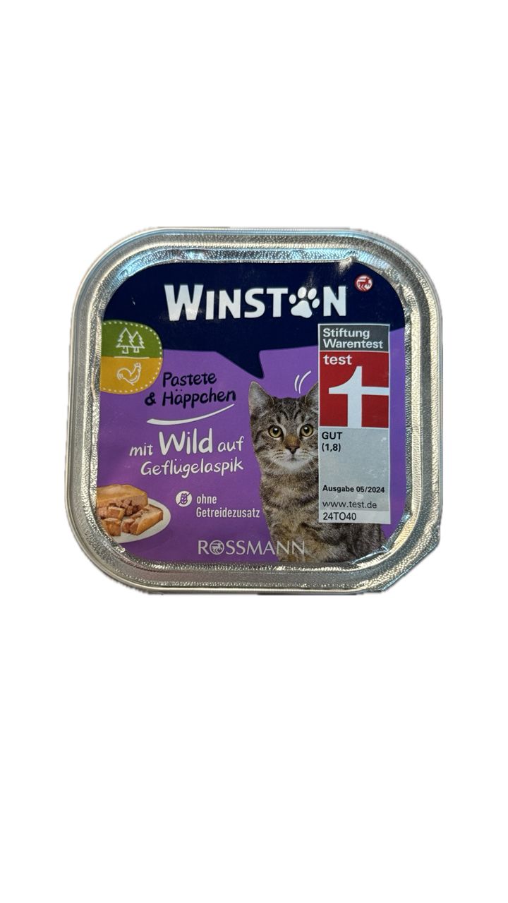 ووم گربه وینستون طعم مرغ و گوشت شکاری 100 گرم