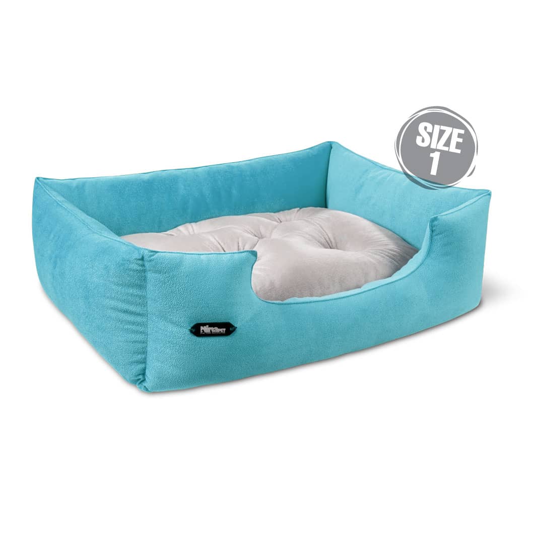 جای خواب u رنگ آبی آسمانی سایز 1 مناسب سگ و گربه نیناپت