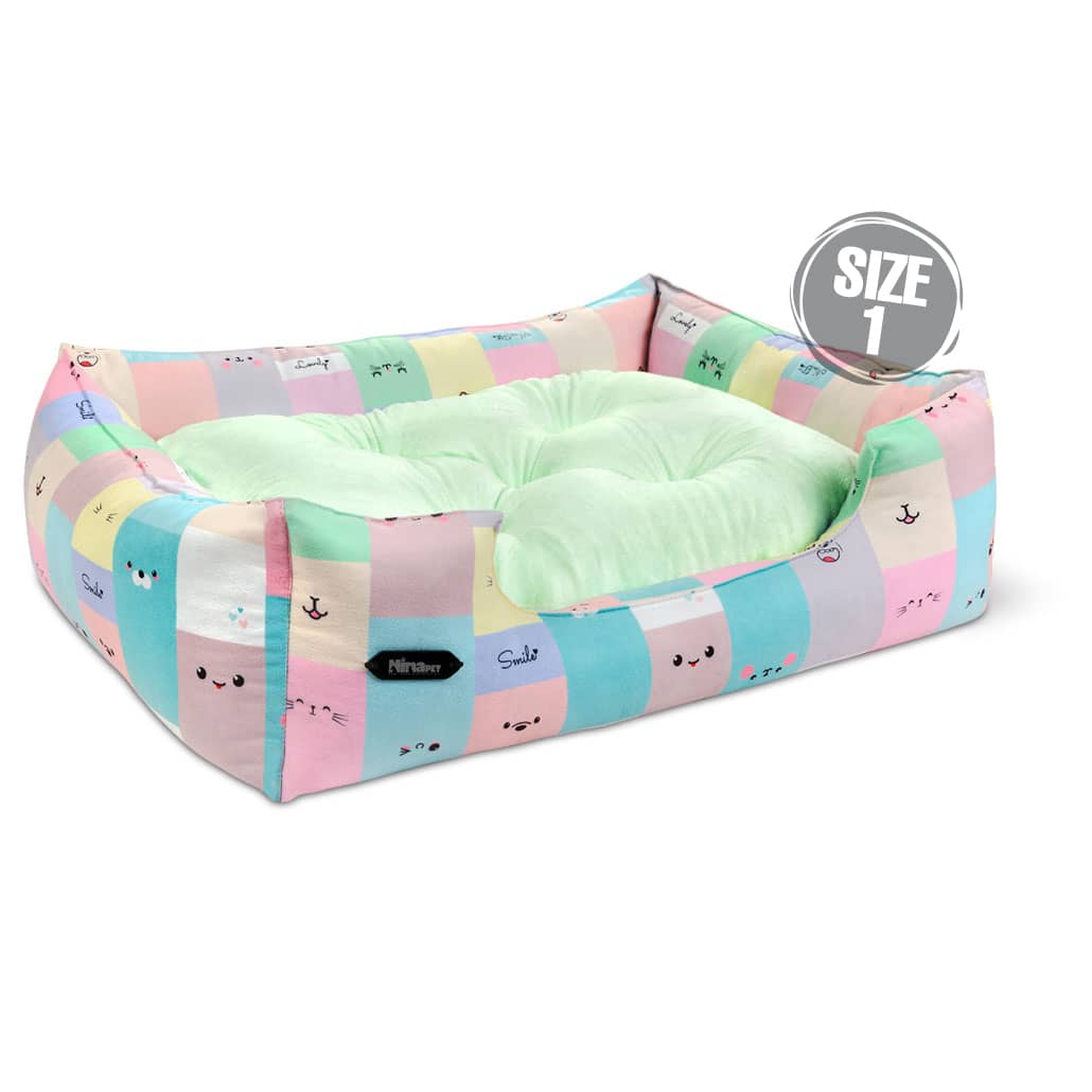 جای خواب U VIP طرح مارشمالو سبز سایز 1 مناسب سگ و گربه نیناپت